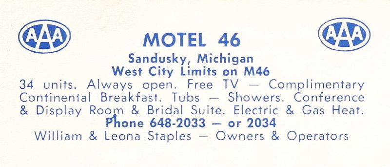 Thumb Heritage Inn (Motel 46) - Postcard